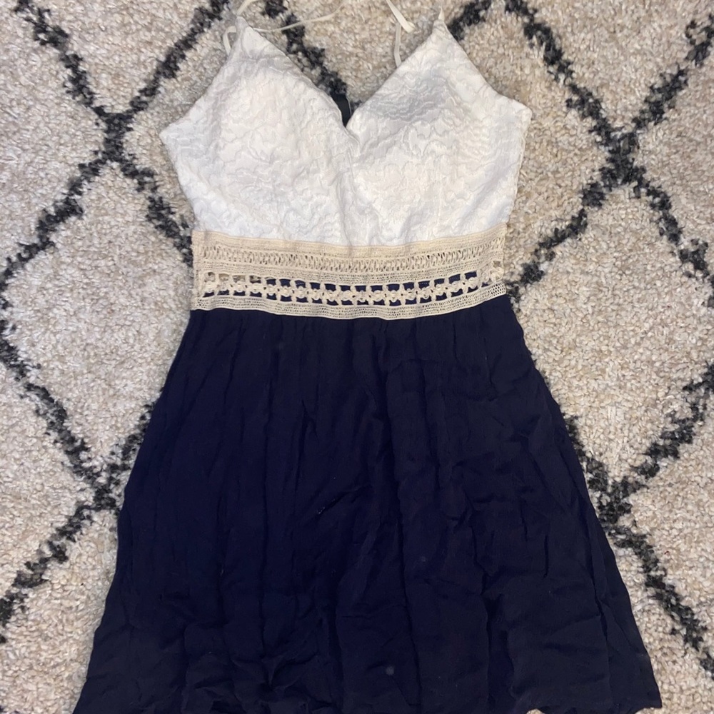 Blue and white Windsor summer dress